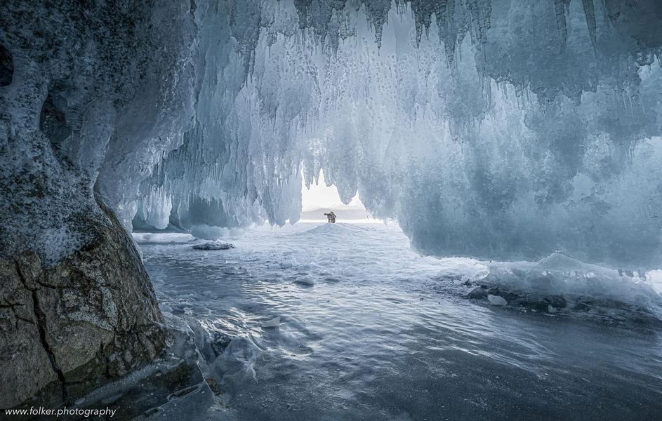 Inside an ice cave