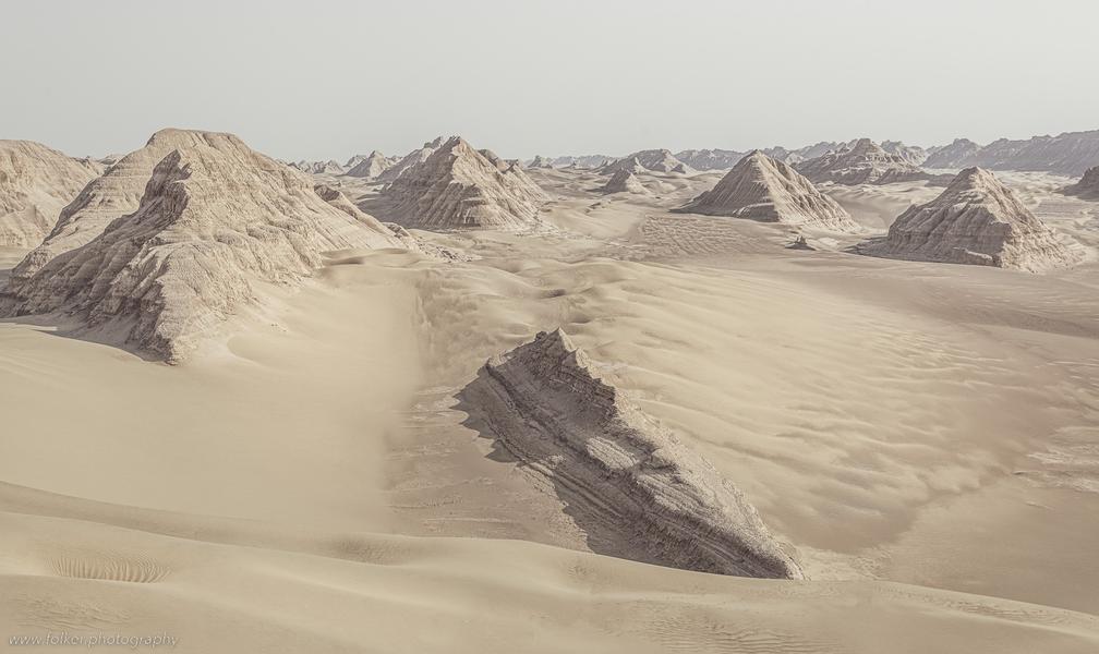Kaluts in the Duscht-e Lut desert, Iran