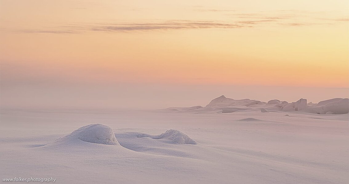 Sunset on Lake Baikal, and a hummock