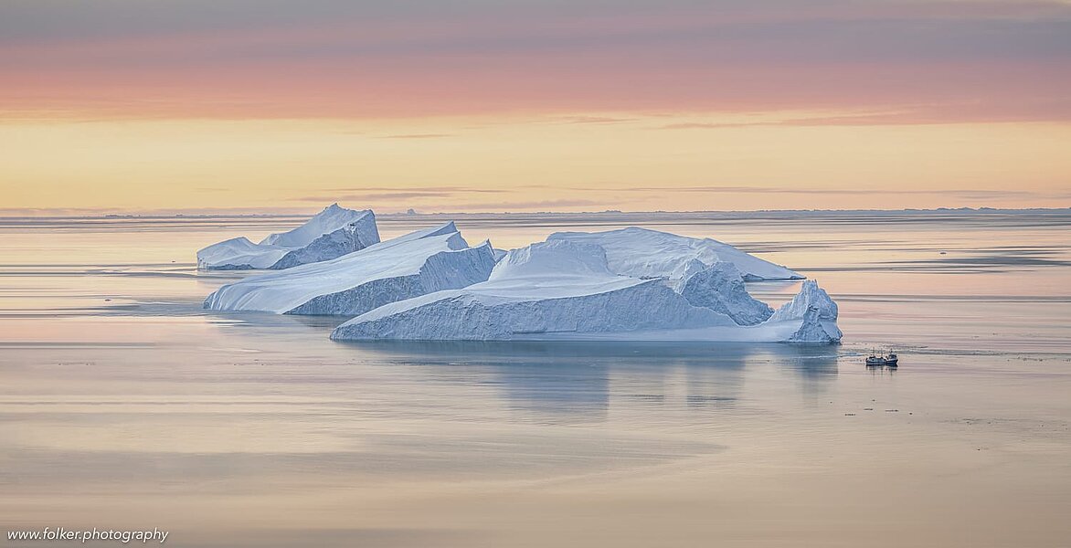 Icebergs. Disko bay, Greenland