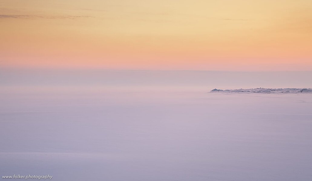 Sunset on Lake Baikal, and a hummock