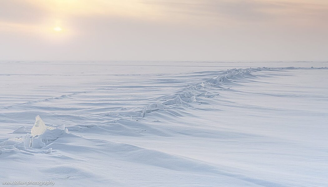 A hummock during sunrise, lake Baikal