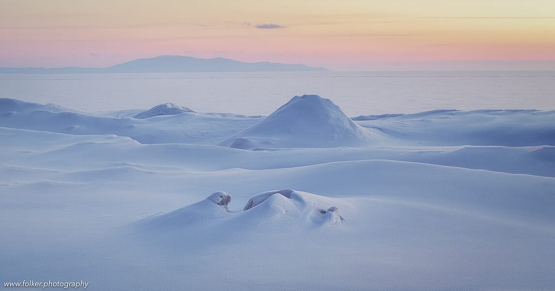 The "beach", and the open (frozen) lake Baikal